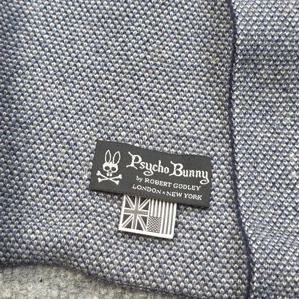 Psycho Bunny Scarf Blue AOP 100% Cashmere 65